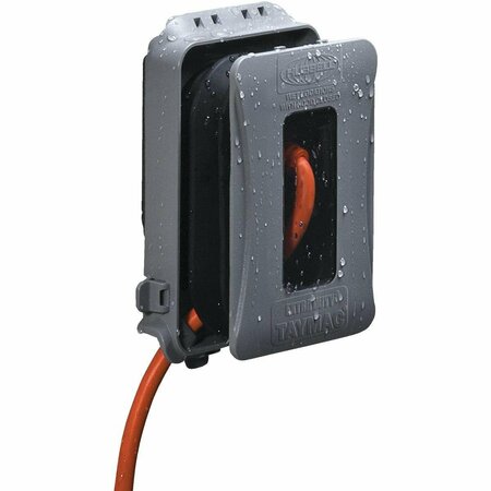 HUBBELL Single Gang Vertical/Horizontal Mount Gray Expandable In-Use Outdoor Outlet Cover ML500G